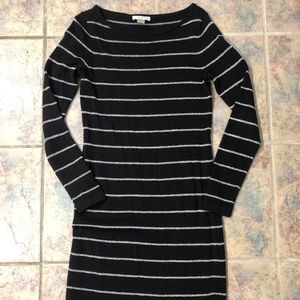 [loft] xs petite black & gold sweater dress